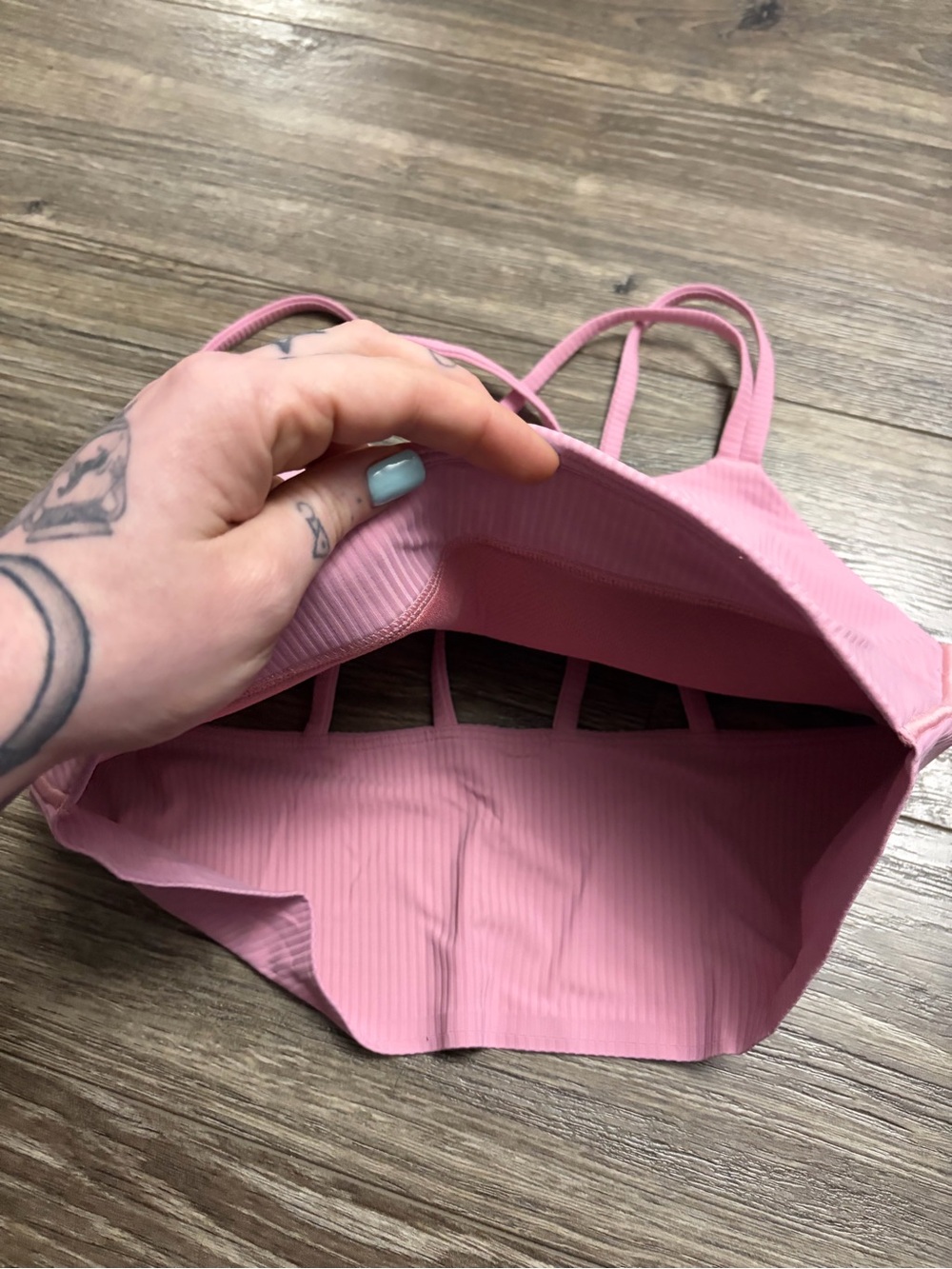 NWOT Lululemon Like a Cloud Ribbed Longline Bra *B/C Cup (Pink Tide) Size 10 - Picture 6 of 7